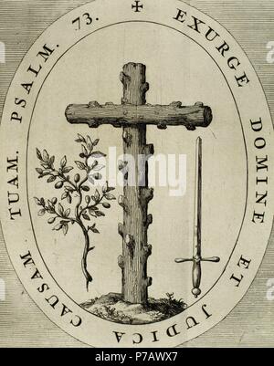 Emblem of the Inquisition. Engraving, 1692. Stock Photo