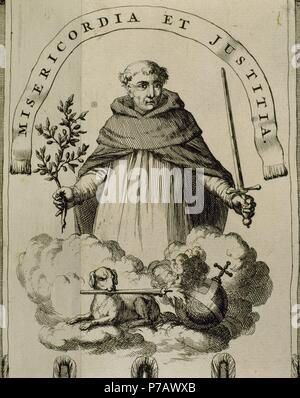 Banner of the Inquisition in Goa. Engraving, 1692. Stock Photo