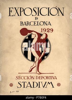 España. Catalunya. Portada de la revista Stadium, para la exposición universal de Barcelona de 1929. Stock Photo