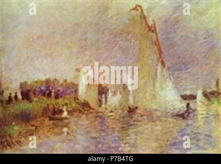 Work by Pierre-Auguste Renoir . before 1919 71 Renoir - sailboats-at-argenteuil.jpg!PinterestLarge Stock Photo