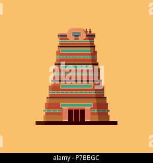 India design with Sri Meenakshi Temple icon over yellow background, colorful design. vector illustration Stock Vector