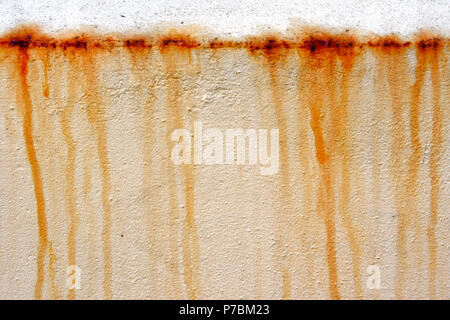 Part of a metal surface with rusting water marks Stock Photo