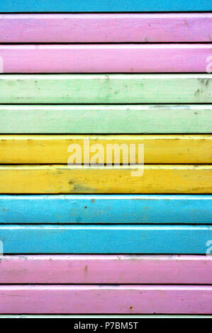 Brightly-painted wooden panels as a background Stock Photo