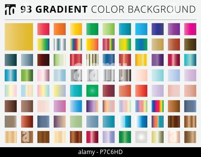 Set of 93 square gradient color backgrounds. Vector illustration. You can use for your websites, blogs, banners, posters, for prints on clothes and ot Stock Vector