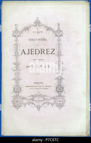 Portada de la revista mensual Ajedrez. Barcelona, mayo de 1868. Stock Photo