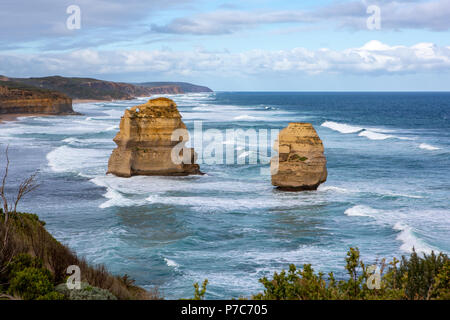 The iconic Gibson steps from the 12 Apostles lookout at Port Campbell on the Great Ocean Road Victoria Australia on 23rd June 2018 Stock Photo