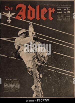 Portada de la revista alemana Der Adler, editada en castellano en Berlín, febrero de 1943. Stock Photo