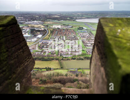 A view of Newtownards from Scrabo tower in 2012 Stock Photo