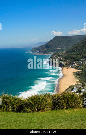 View of the coastline  of Stanwell Park from Bald Hill Lookout, New South Wales, Australia Stock Photo