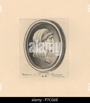Portrait of Neptune, Roman god of the sea, on sard from Lord Montague's ...