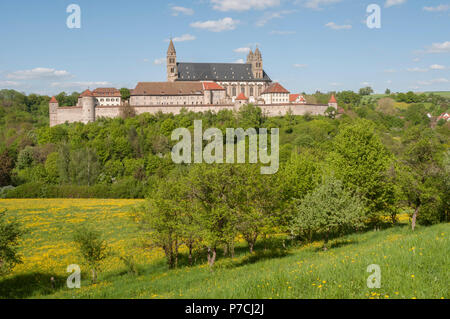 castle comburg, Schwaebisch Hall, Hohenlohe region, Baden-Wuerttemberg, Heilbronn-Franconia, Germany Stock Photo