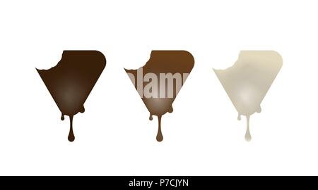 Set of chocolate candies in the shape of a triangle Stock Vector