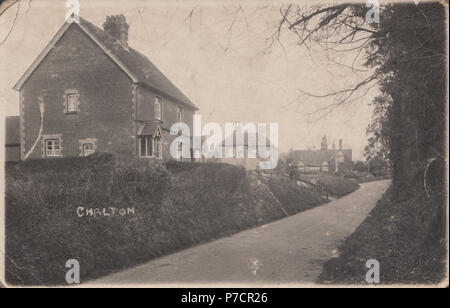 Vintage Real Photograph of Chalton, Hampshire, England, UK Stock Photo