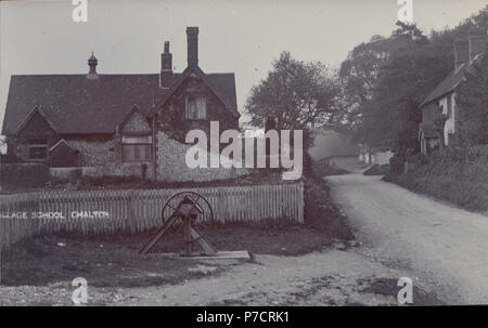 Vintage Real Photograph of Chalton School, Hampshire, England, UK Stock Photo