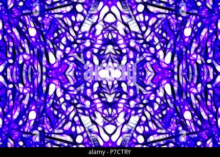 Futuristic bright blue background with kaleidoscope pattern Stock Photo