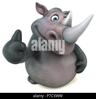 Fun rhinoceros - 3D Illustration Stock Photo