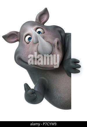 Fun rhinoceros - 3D Illustration Stock Photo