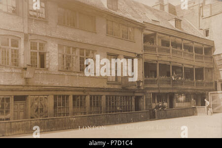 Vintage Photograph of The Old George Inn, Borough High Street, Southwark, London Stock Photo