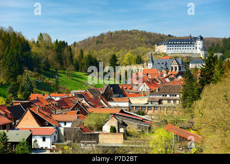 View of the castle and old town, Stolberg im Harz, Saxony-Anhalt, Germany Stock Photo