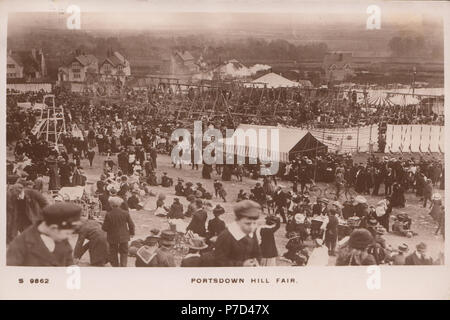 Vintage Photograph of The Portsdown Hill Fair, Portsmouth, Hampshire, England, UK Stock Photo