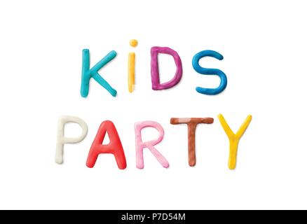 Handmade modeling clay words kids party. Stock Vector