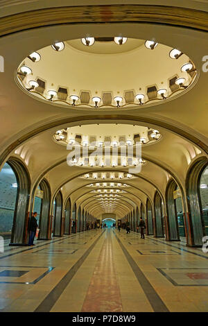 Metro station Mayakowskaya, Moscow, Russia Stock Photo