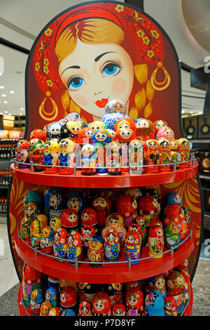 Matryoshkas in Moscow Souvenir Shop, Moscow, Russia Stock Photo