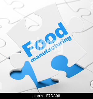 Industry concept: Food Manufacturing on puzzle background Stock Photo