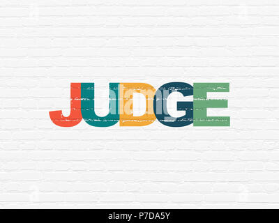 Law concept: Judge on wall background Stock Photo