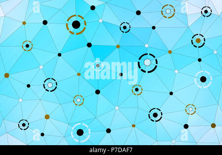 Abstract modern geometric connection background consists of triangles. Stock Photo