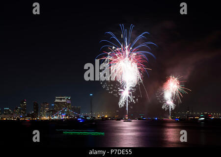 San Diego July 4th fireworks display Stock Photo