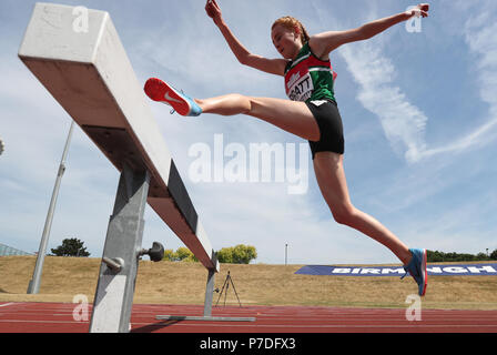 Great Britain's Aimee Pratt competes in the Women's 3000 Metres Steeplechase during day two of the Muller British Athletics Championships at Alexander Stadium, Birmingham. Stock Photo