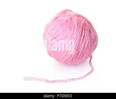 Pink Yarn Ball Isolated on White Background Stock Photo - Alamy