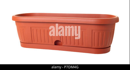 new empty flowerpot on white isolated background Stock Photo