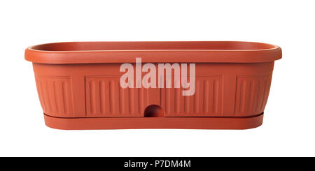 new empty flowerpot on white isolated background Stock Photo
