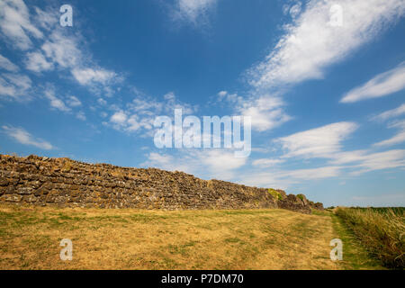 The fortified Roman Wall of Venta Silurum at Caerwent, Wales Stock Photo