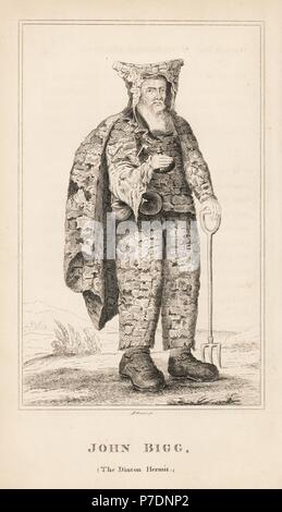 John Bigg, the Dinton hermit, 1629-1696. He lived in a cave and wore a ...