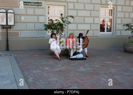 A trio of Ladies playing and singing Polish Folk songs,Krakow, Poland, Europe. Stock Photo