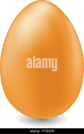 Brown egg isolated on white background Stock Vector
