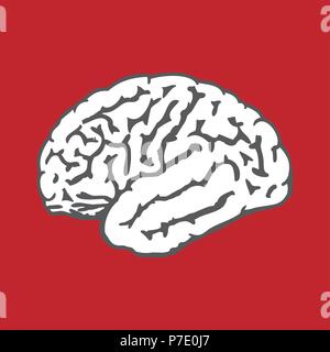 Human brain icon - intelligence and IQ concept Stock Vector
