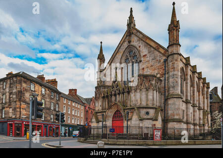 Bedlam Theatre, the venue for the famous Edinburgh Fringe, housed in a former Neo-gothic church in Edinburgh, UK Stock Photo