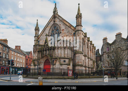 Bedlam Theatre, the venue for the famous Edinburgh Fringe, housed in a former Neo-gothic church in Edinburgh, UK Stock Photo