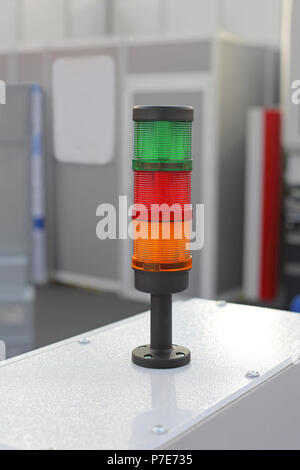 Process Indicator Light Stack Lights at Automated Machinery Production in Factory Stock Photo ...