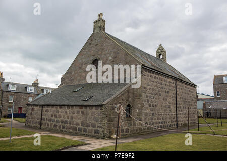Mission Hall in the centre of the Footdee fishing village, Aberdeen, Scotland, UK. Stock Photo