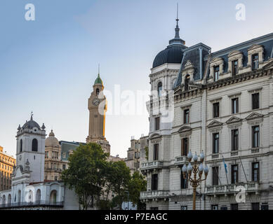 Buildings in downtown Buenos Aires near Plaza de Mayo - Buenos Aires, Argentina Stock Photo