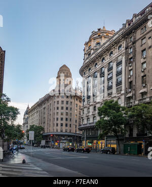 Avenida Roque Saenz Pena and La Equitativa del Plata building - Buenos Aires, Argentina Stock Photo