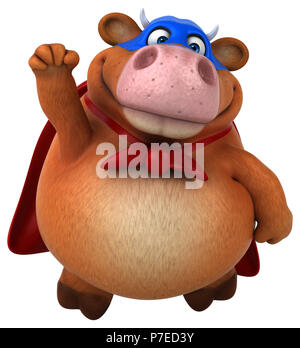 Super cow - 3D Illustration Stock Photo