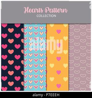 Hearts Pattern Collection Stock Vector