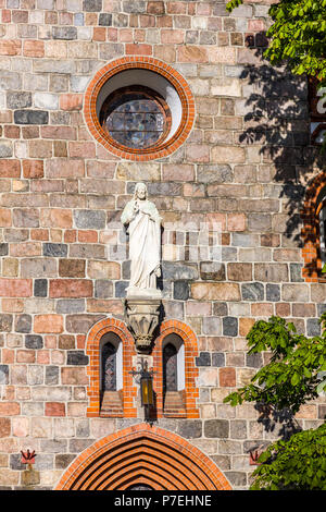 Details of St.George's Roman Catholic Church in Sopot. Built in 1899-1901 in Neo Gothic style. Is a one of the most famous landmark buildings in Sopot Stock Photo