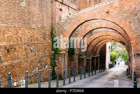 The ancient road of Clivus Scauri on Celio hill at Rome, Italy Stock Photo